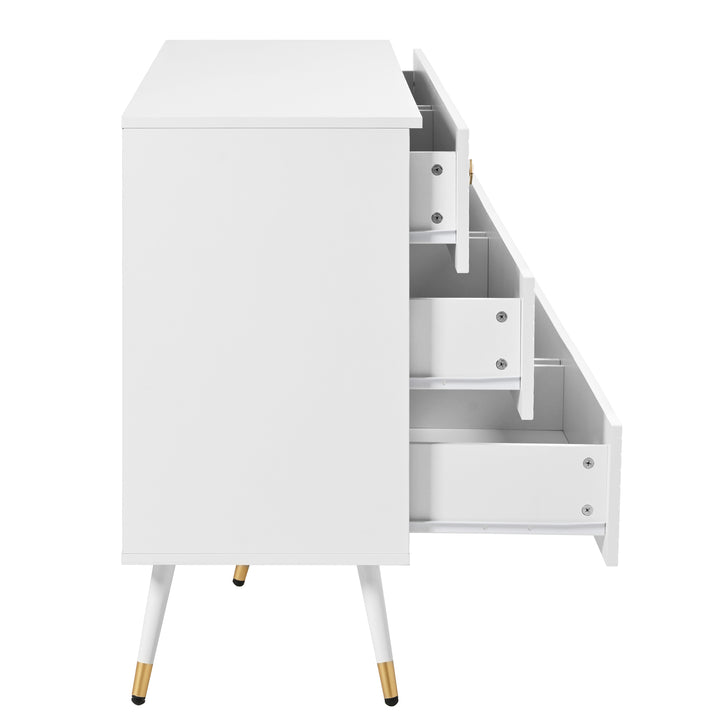 FurnitureR Meuble Sous Escalier, Commode à 6 Tiroirs avec Motifs Géométriques et Poignées en Diamant, Ample Espace, 120x40x80cm