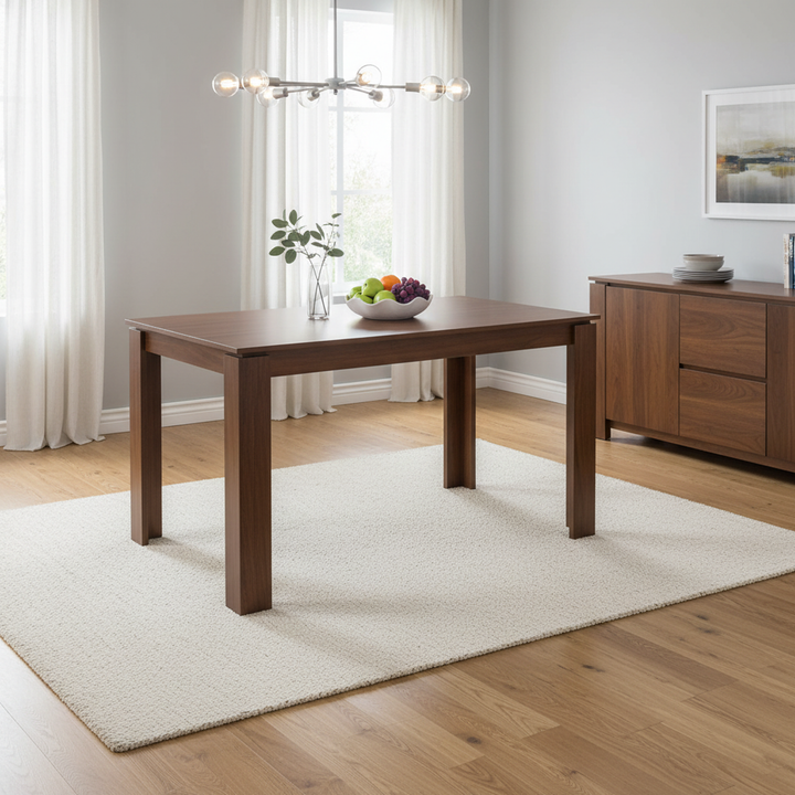 Rechteckiger Esstisch von FurnitureR für 2–4 Personen, Küchen- und Esszimmertisch mit Holzgestell für kleine Räume, Wohnung, Homeoffice, Braun