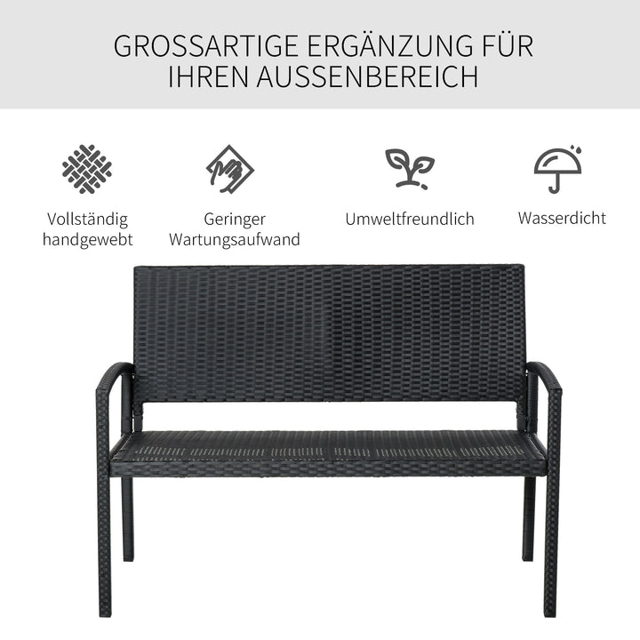FurnitureR Banc de Pique-Nique Noir, Design Moderne en Acier Résistant, Mobilier Extérieur Durable, Idéal pour Jardin ou Terrasse, Confort et Élégance