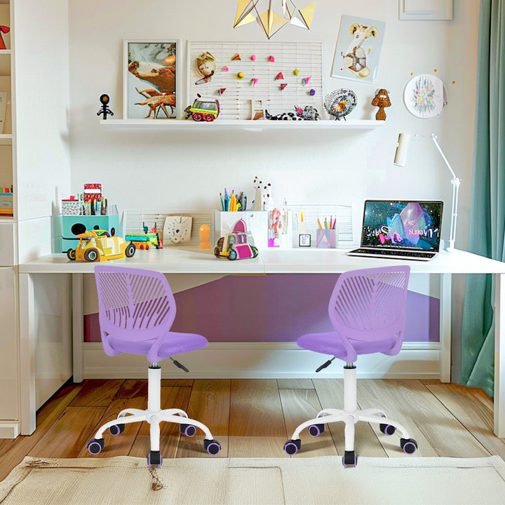 Furniture R Growing Teen Office Chair ,Ergonomic Plastic Task Chair With Adjustable Height And Swivel Function