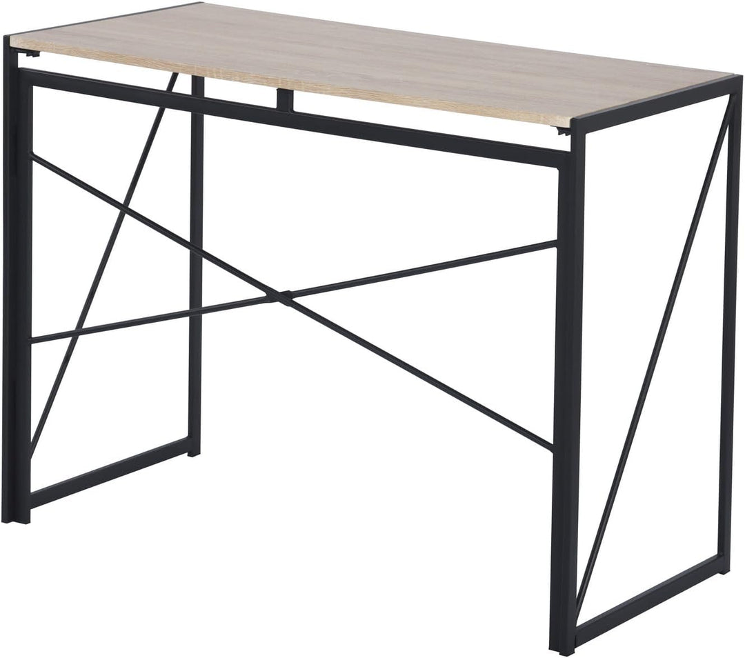 FurnitureR Folding Computer Table, Small Space Foldable Desk, MDF & Metal Frame, Portable Desk for Home Office, Writing Workstation for Living Room, Bedroom, Dormitory, 100x50x75.5cm