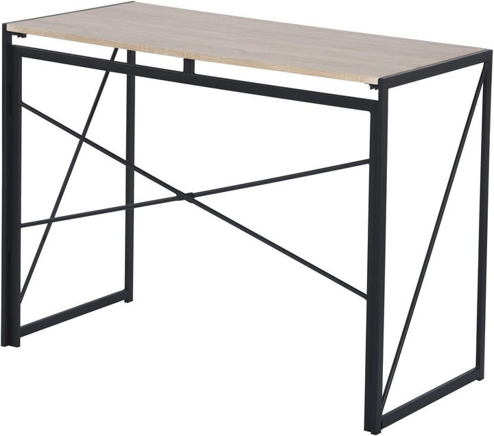 FurnitureR Folding Computer Table, Small Space Foldable Desk, MDF & Metal Frame, Portable Desk for Home Office, Writing Workstation for Living Room, Bedroom, Dormitory, 100x50x75.5cm