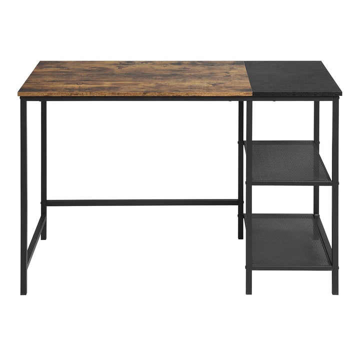 Bureau d'ordinateur industriel Furniture R avec plateau en bois et cadre en acier