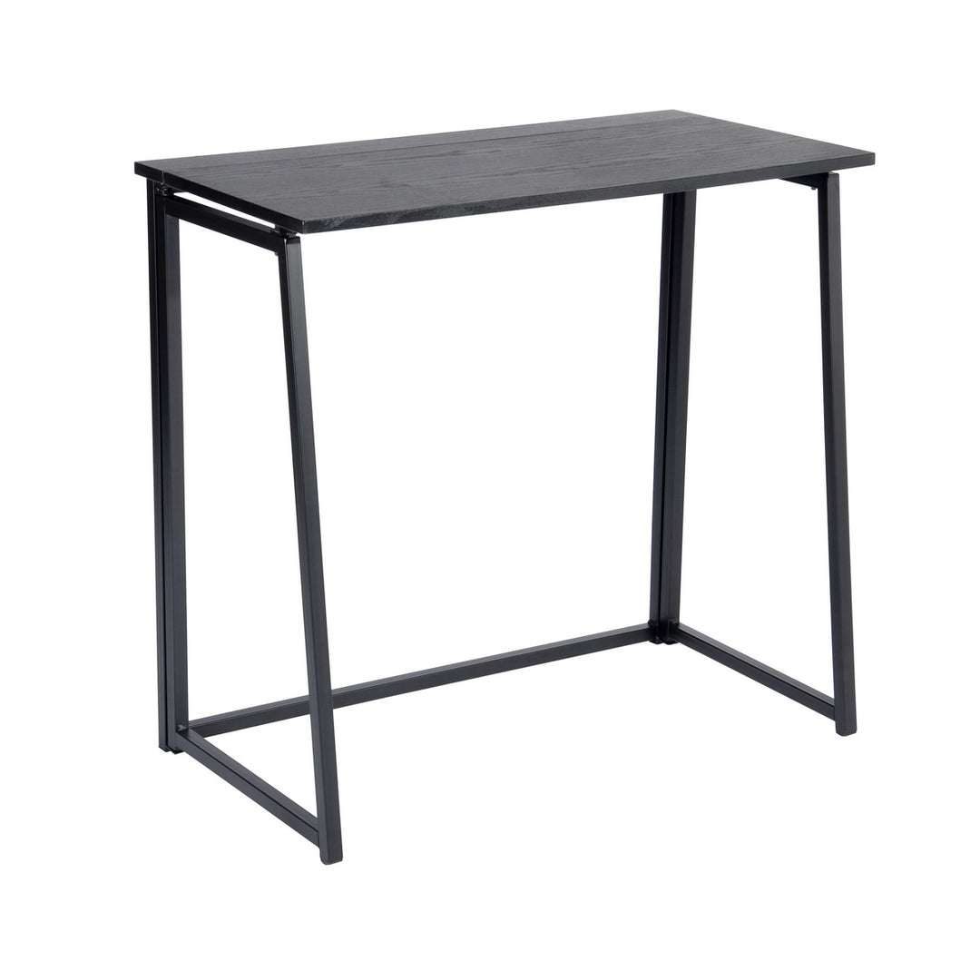FurnitureR Klappbarer Schreibtisch fürs Homeoffice, 80 cm (31,5 Zoll) Klapptisch, platzsparender Computertisch, kompakter Arbeitsplatz für kleine Räume, Schwarz