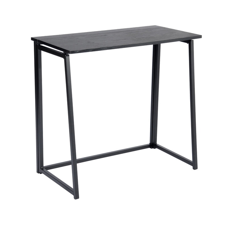 FurnitureR Klappbarer Schreibtisch fürs Homeoffice, 80 cm (31,5 Zoll) Klapptisch, platzsparender Computertisch, kompakter Arbeitsplatz für kleine Räume, Schwarz