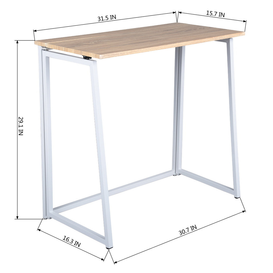 Bureau pliant FurnitureR, table pour ordinateur portable pliable de 80 cm (31,5 pouces), bureau d'étude compact et peu encombrant pour petits espaces, chêne