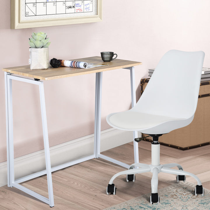Bureau pliant FurnitureR, table pour ordinateur portable pliable de 80 cm (31,5 pouces), bureau d'étude compact et peu encombrant pour petits espaces, chêne