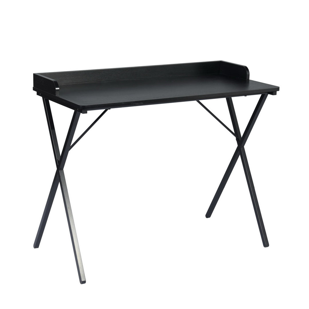 Bureau gaming FurnitureR 40", bureau d'ordinateur moderne avec structure métallique robuste en forme de X, bureau/table de travail pour la maison, idéal pour les jeux et les études, noir