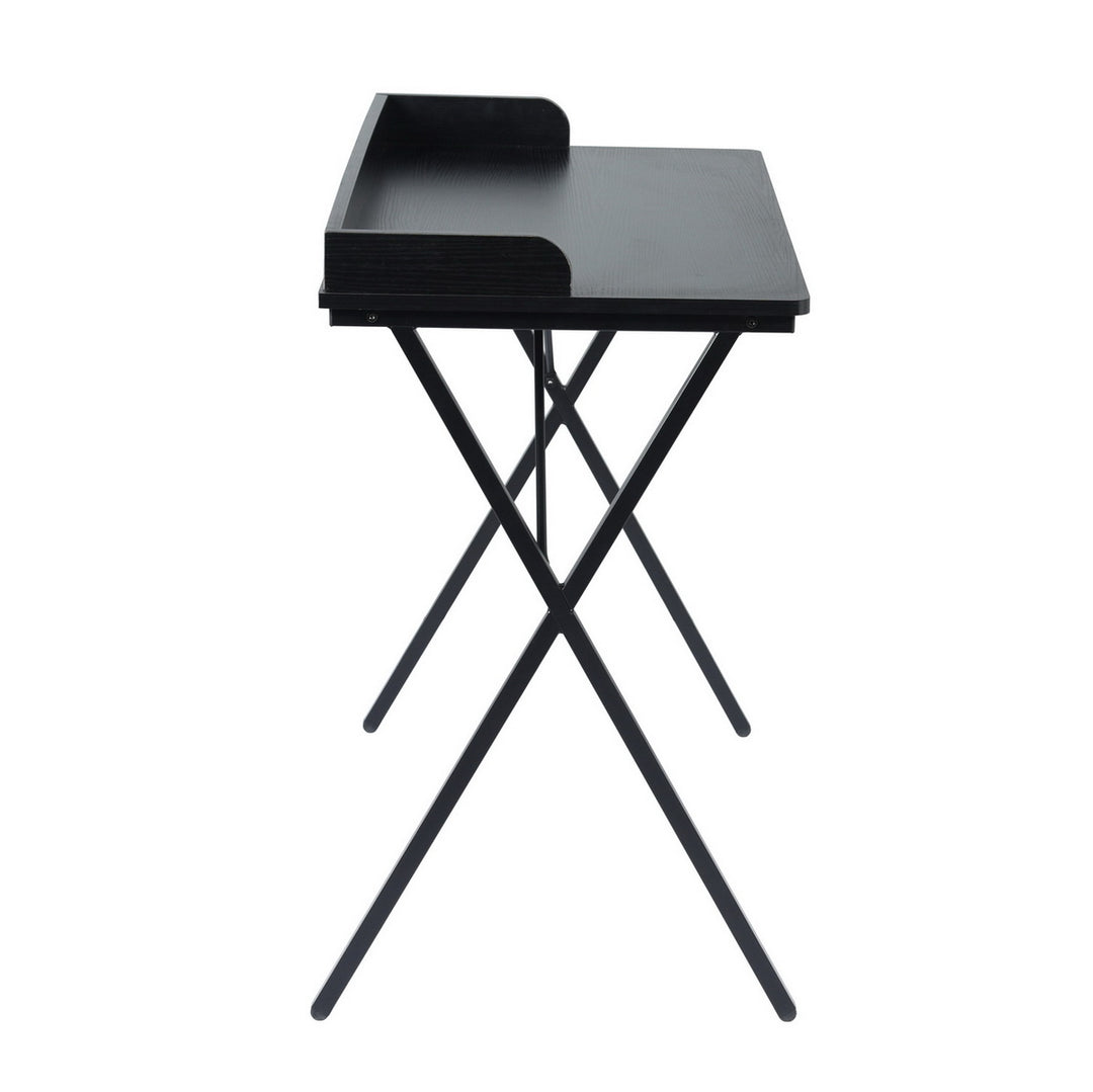 Bureau gaming FurnitureR 40", bureau d'ordinateur moderne avec structure métallique robuste en forme de X, bureau/table de travail pour la maison, idéal pour les jeux et les études, noir