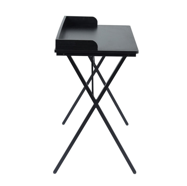 Bureau gaming FurnitureR 40", bureau d'ordinateur moderne avec structure métallique robuste en forme de X, bureau/table de travail pour la maison, idéal pour les jeux et les études, noir