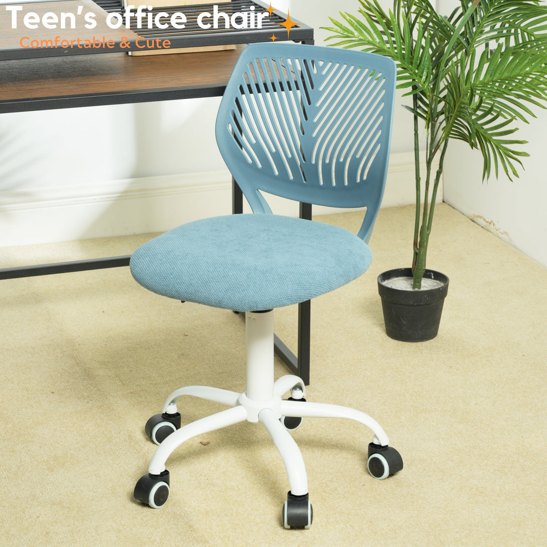Furniture R Growing Teen Office Chair ,Ergonomic Plastic Task Chair With Adjustable Height And Swivel Function
