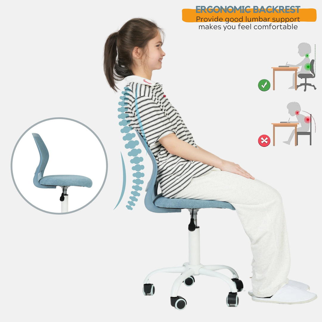 Furniture R Growing Teen Office Chair ,Ergonomic Plastic Task Chair With Adjustable Height And Swivel Function
