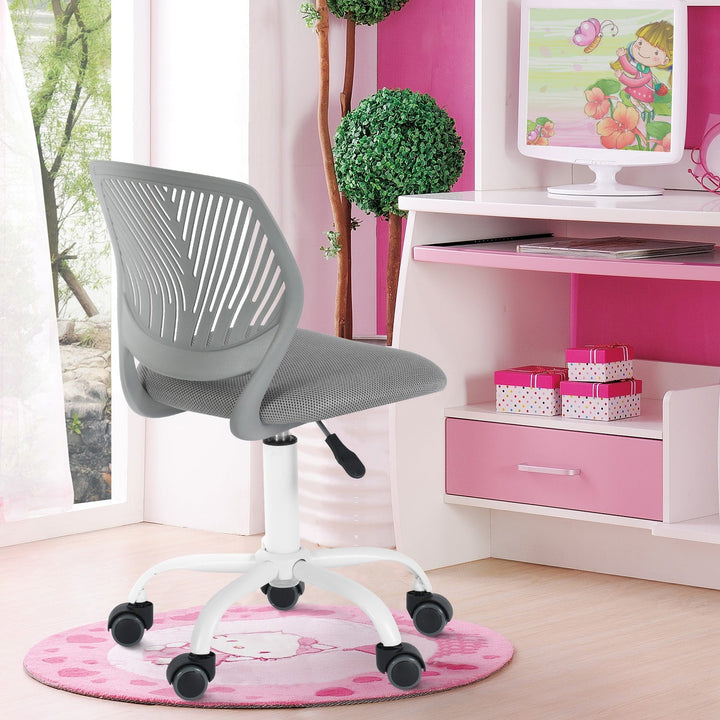 Furniture R Growing Teen Office Chair ,Ergonomic Plastic Task Chair With Adjustable Height And Swivel Function