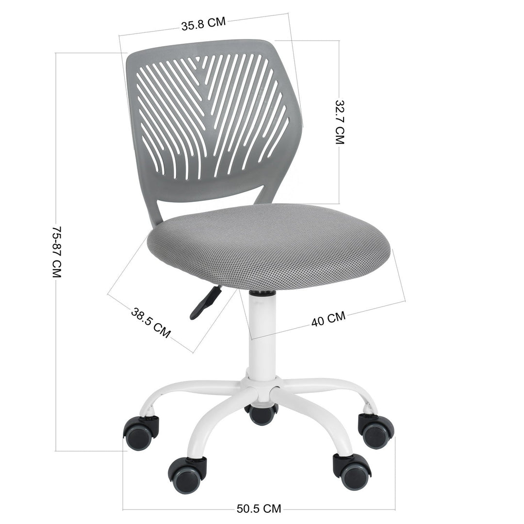 Furniture R Growing Teen Office Chair ,Ergonomic Plastic Task Chair With Adjustable Height And Swivel Function