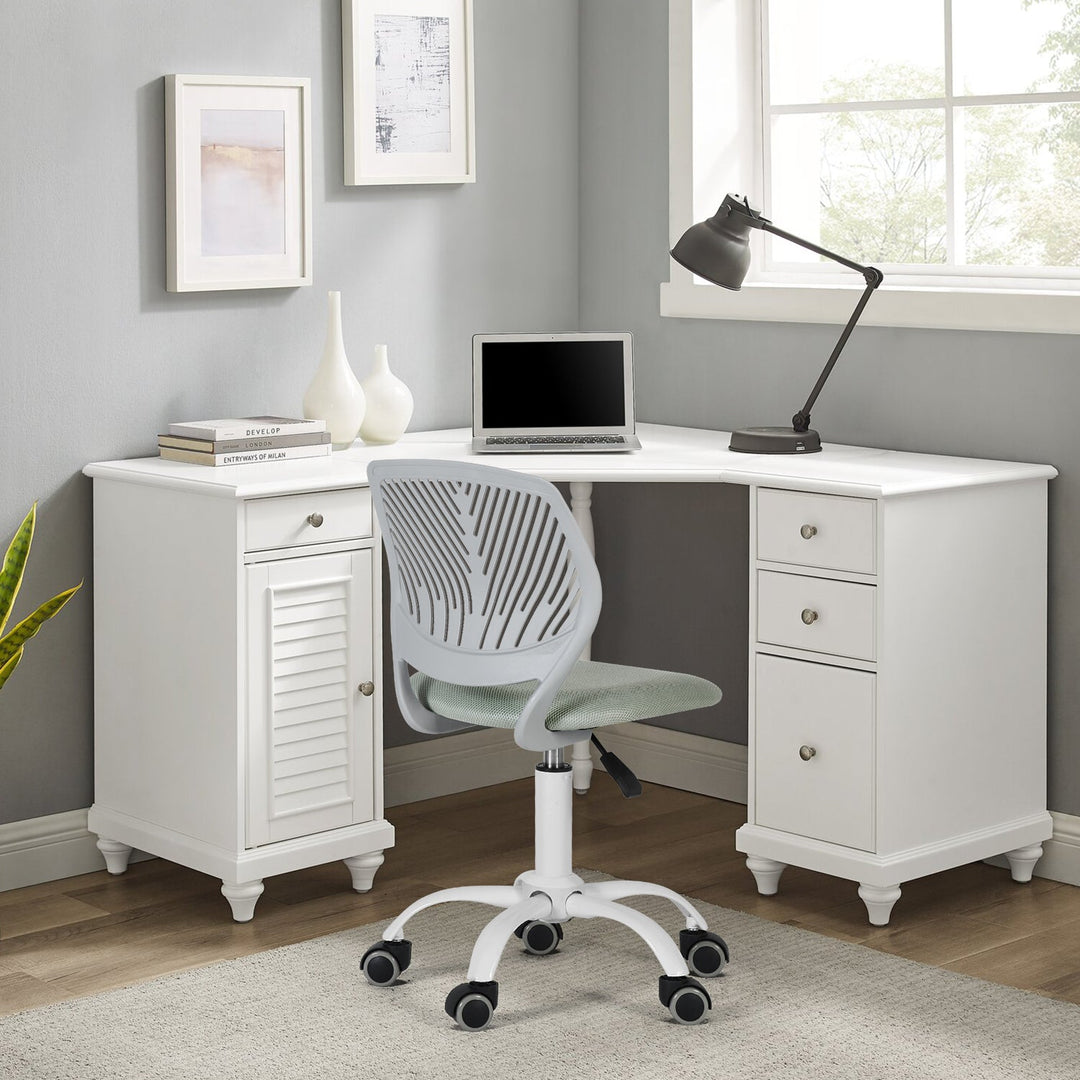 Furniture R Growing Teen Office Chair ,Ergonomic Plastic Task Chair With Adjustable Height And Swivel Function