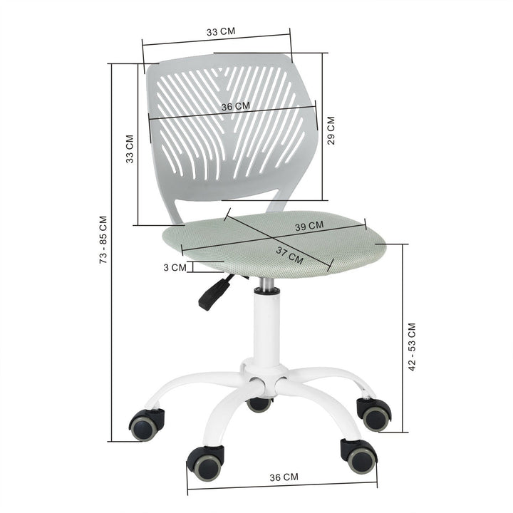 Furniture R Growing Teen Office Chair ,Ergonomic Plastic Task Chair With Adjustable Height And Swivel Function