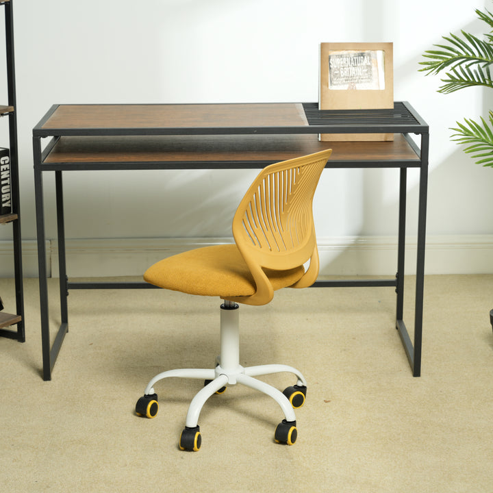 Chaise de bureau pour enfants FurnitureR, chaise de travail compacte à roulettes pour la maison et le bureau, siège d'étude réglable en hauteur pour les étudiants, jaune citron vert
