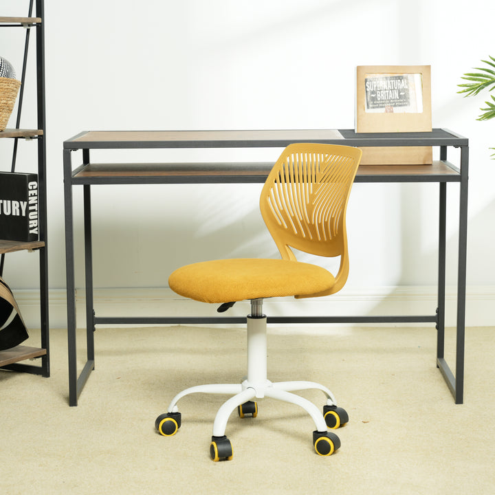 Chaise de bureau pour enfants FurnitureR, chaise de travail compacte à roulettes pour la maison et le bureau, siège d'étude réglable en hauteur pour les étudiants, jaune citron vert