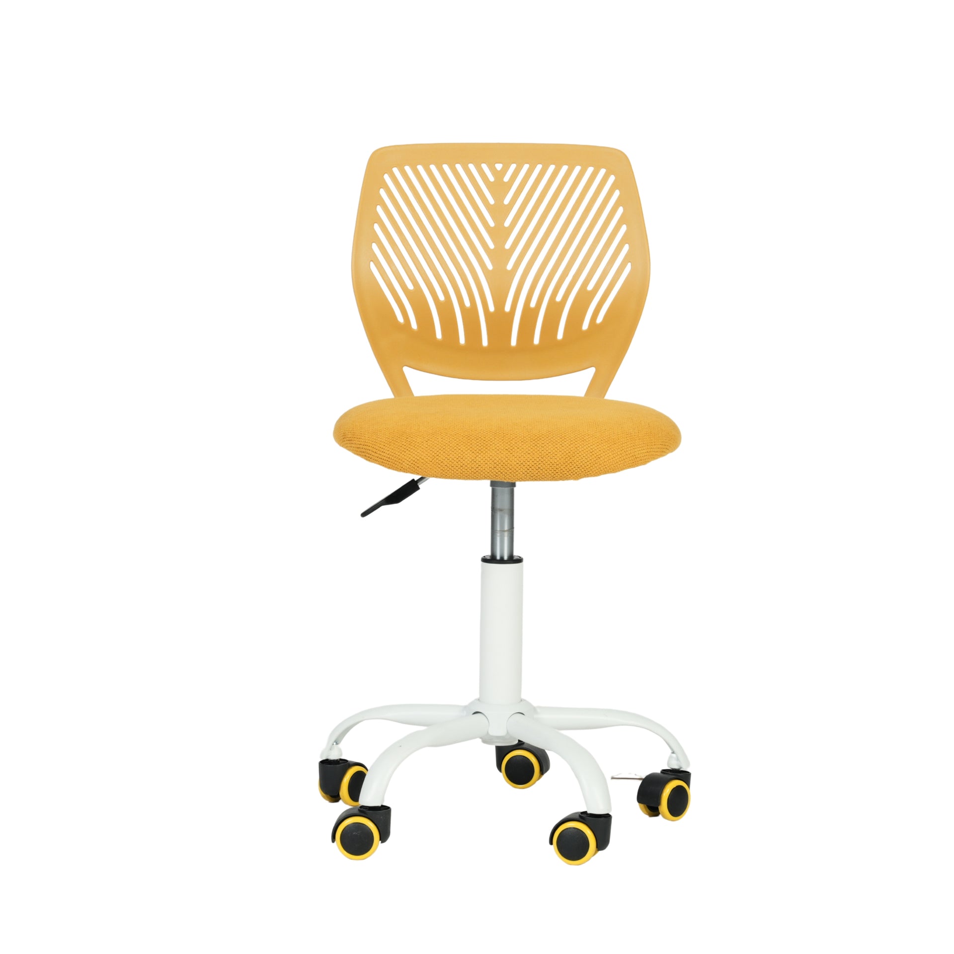 Chaise de bureau pour enfants FurnitureR, chaise de travail compacte à roulettes pour la maison et le bureau, siège d'étude réglable en hauteur pour les étudiants, jaune citron vert