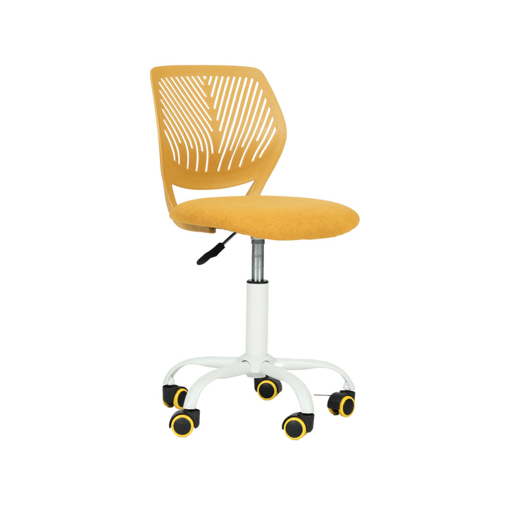 Chaise de bureau pour enfants FurnitureR, chaise de travail compacte à roulettes pour la maison et le bureau, siège d'étude réglable en hauteur pour les étudiants, jaune citron vert