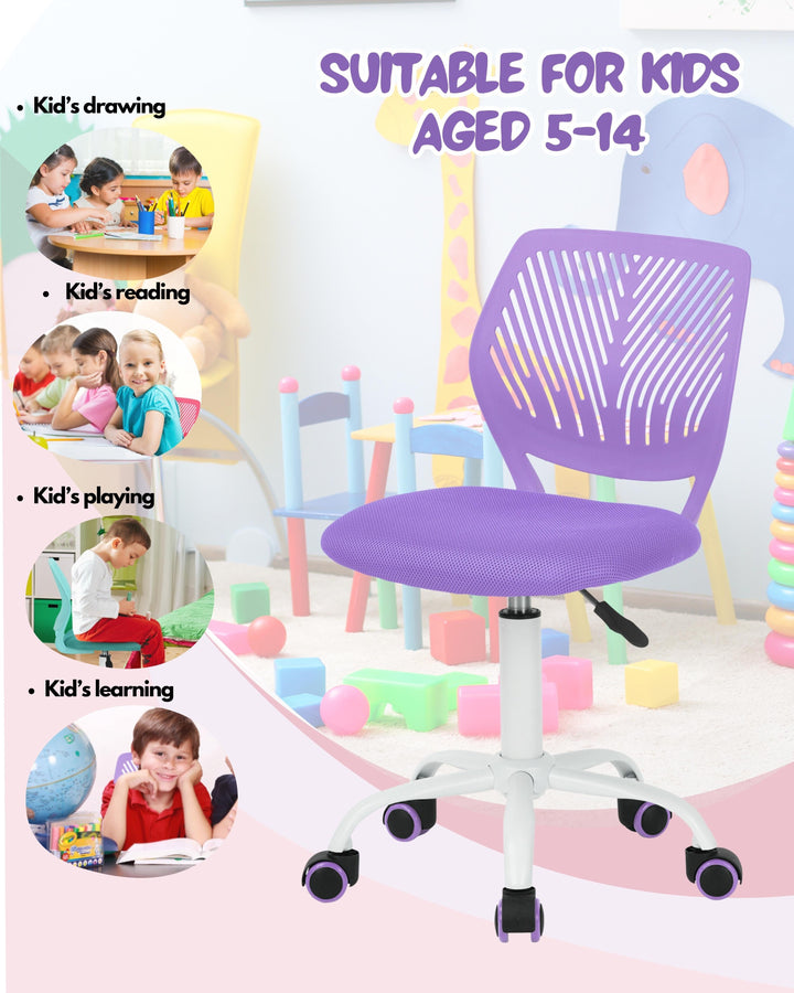 Furniture R Growing Teen Office Chair ,Ergonomic Plastic Task Chair With Adjustable Height And Swivel Function