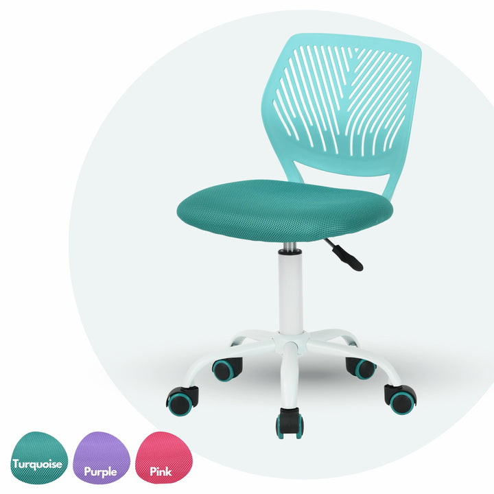 Furniture R Growing Teen Office Chair ,Ergonomic Plastic Task Chair With Adjustable Height And Swivel Function