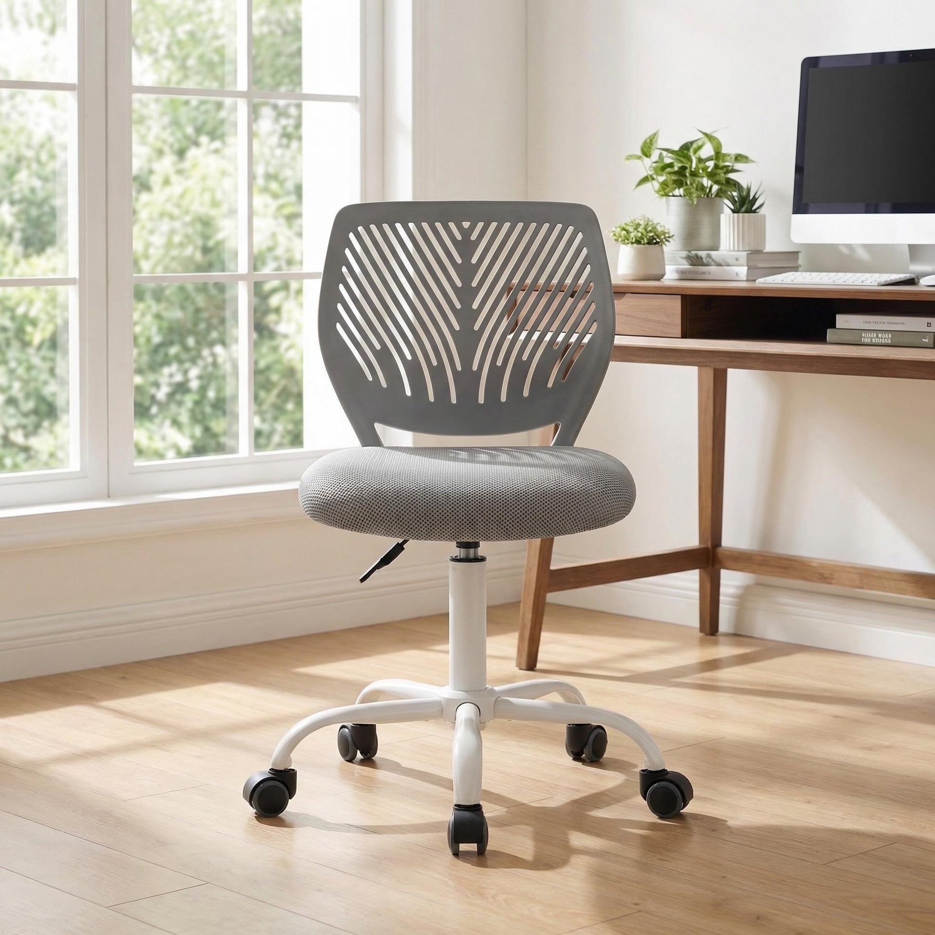 FurnitureR Chaise de Bureau Ergonomique Gris | Dossier PP & Assise Sandwich – Office Chair