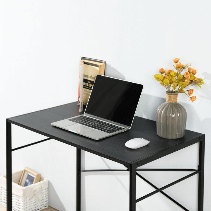 FurnitureR 39,4 Zoll Computertisch, moderner, schlichter Bürotisch mit stabilem Metallgestell, Homeoffice-Schreibtisch/Arbeitsplatz für PC/Laptop, Schwarz