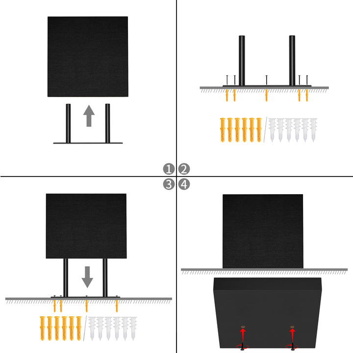 Ensemble de 3 étagères murales flottantes FurnitureR, étagères murales rustiques en bois pour salle de bain, chambre, salon, cuisine, noir