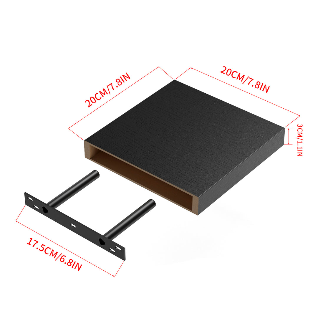 Ensemble de 3 étagères murales flottantes FurnitureR, étagères murales rustiques en bois pour salle de bain, chambre, salon, cuisine, noir