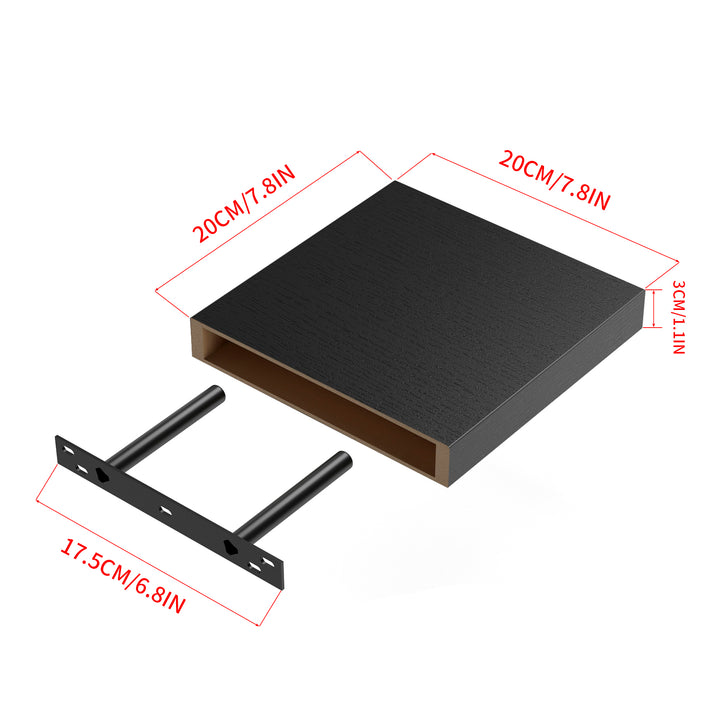 Ensemble de 3 étagères murales flottantes FurnitureR, étagères murales rustiques en bois pour salle de bain, chambre, salon, cuisine, noir