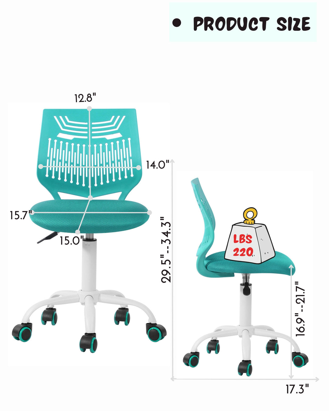 Chaise de bureau intelligente pour adolescents Furniture R pour étudier avec un design ergonomique