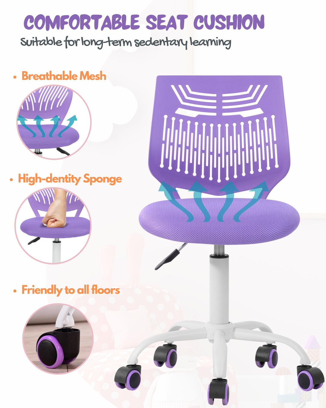 Chaise de bureau intelligente pour adolescents Furniture R pour étudier avec un design ergonomique