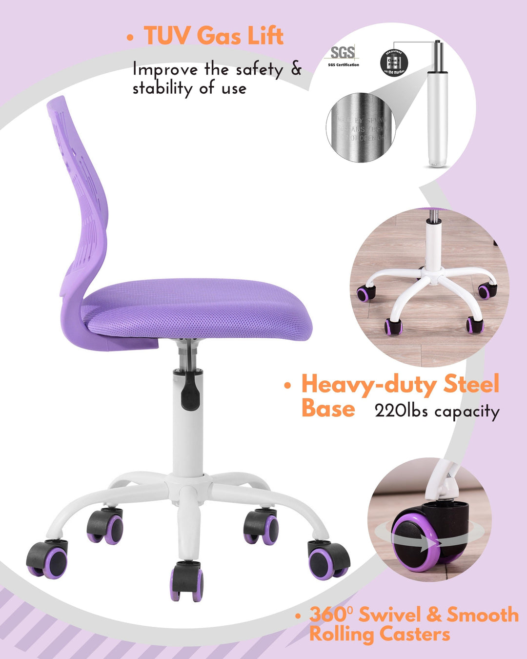 Chaise de bureau intelligente pour adolescents Furniture R pour étudier avec un design ergonomique