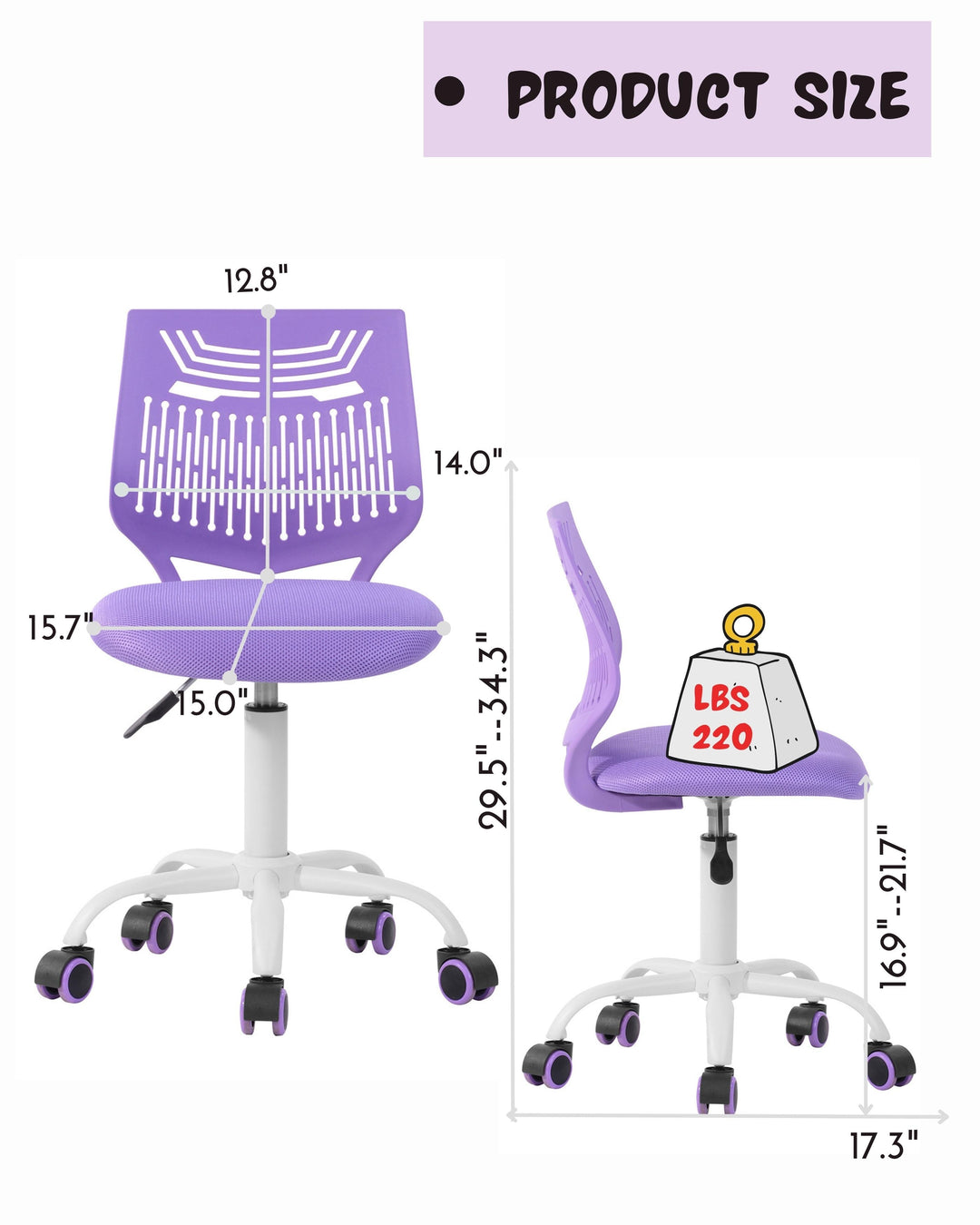 Chaise de bureau intelligente pour adolescents Furniture R pour étudier avec un design ergonomique