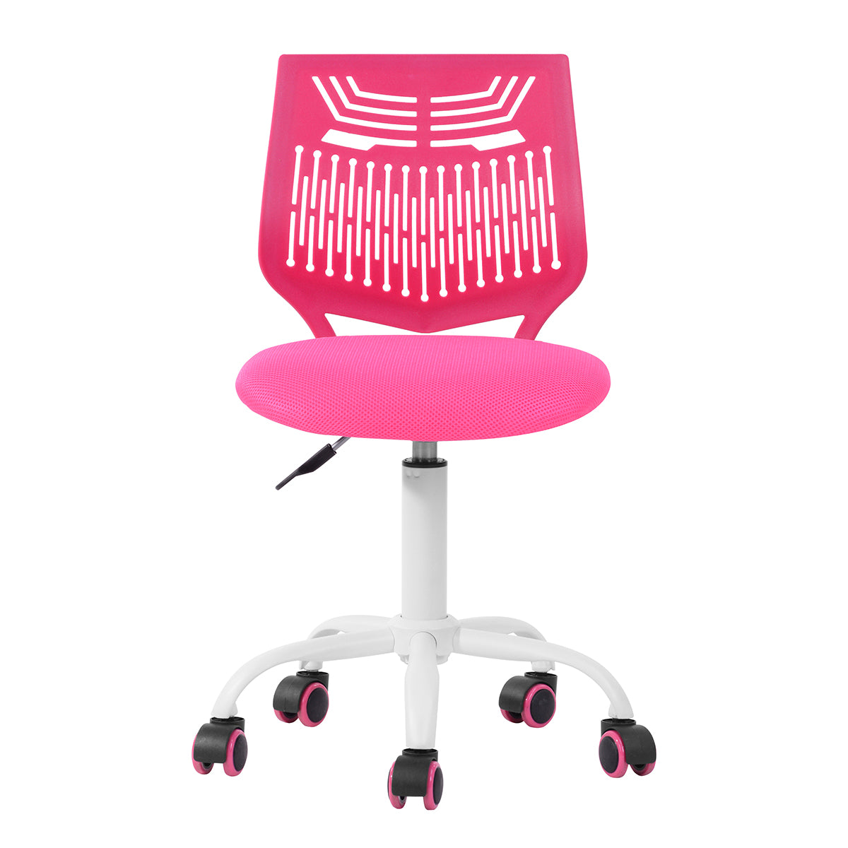 Chaise de bureau FurnitureR sans accoudoirs, mignonne et compacte, idéale pour étudier sur ordinateur. Pivotante, réglable, avec dossier bas et roulettes, pour adolescentes et femmes. Couleur verte.