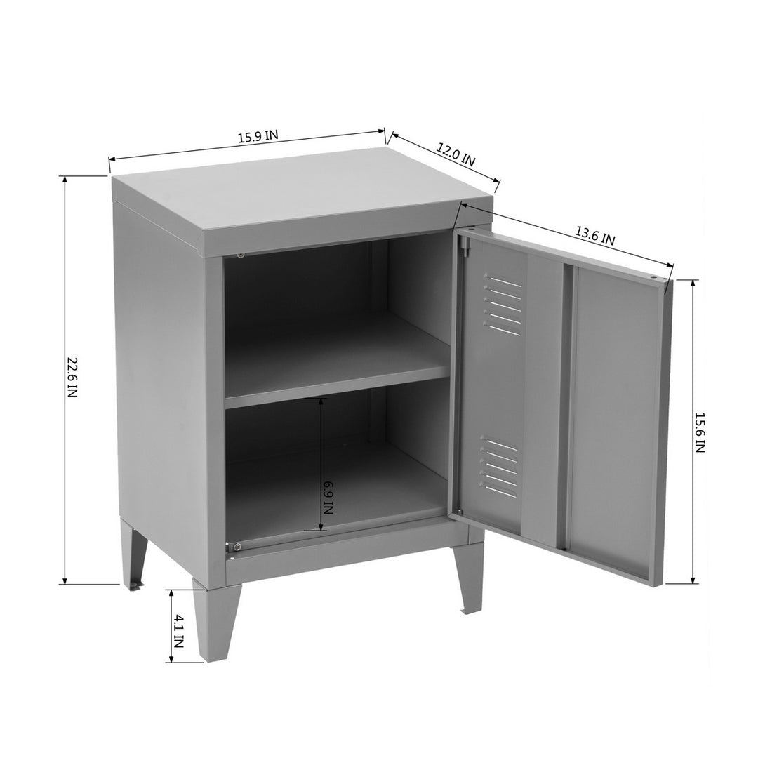 Furniture R Garderobenschrank für Büro, Schrankeinheit, Kleines Möbelstück, Metallschild mit Portes Affleurantes, 2 Fächer, für Garage, Büro, Schwarz