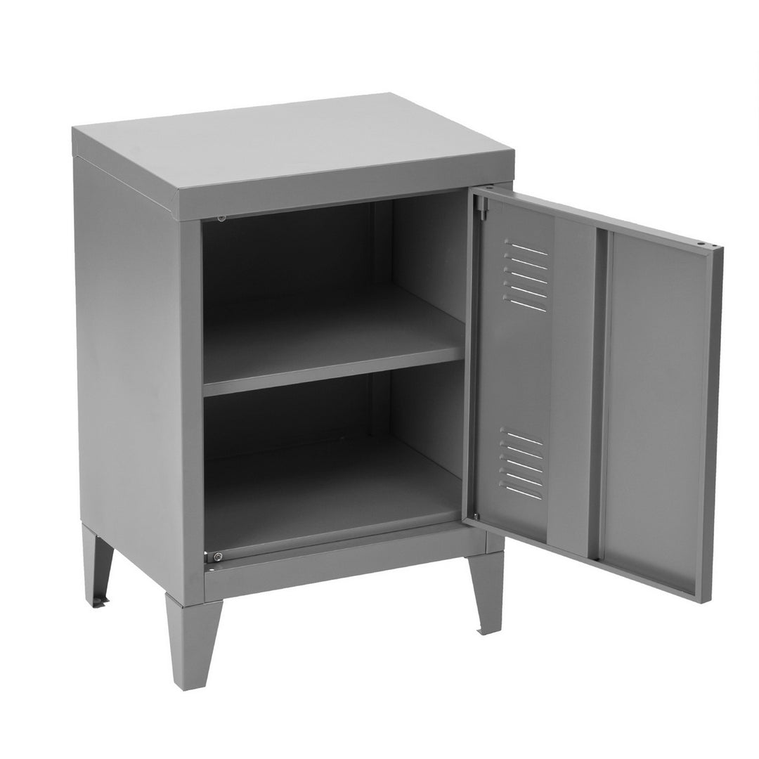 Furniture R Garderobenschrank für Büro, Schrankeinheit, Kleines Möbelstück, Metallschild mit Portes Affleurantes, 2 Fächer, für Garage, Büro, Schwarz
