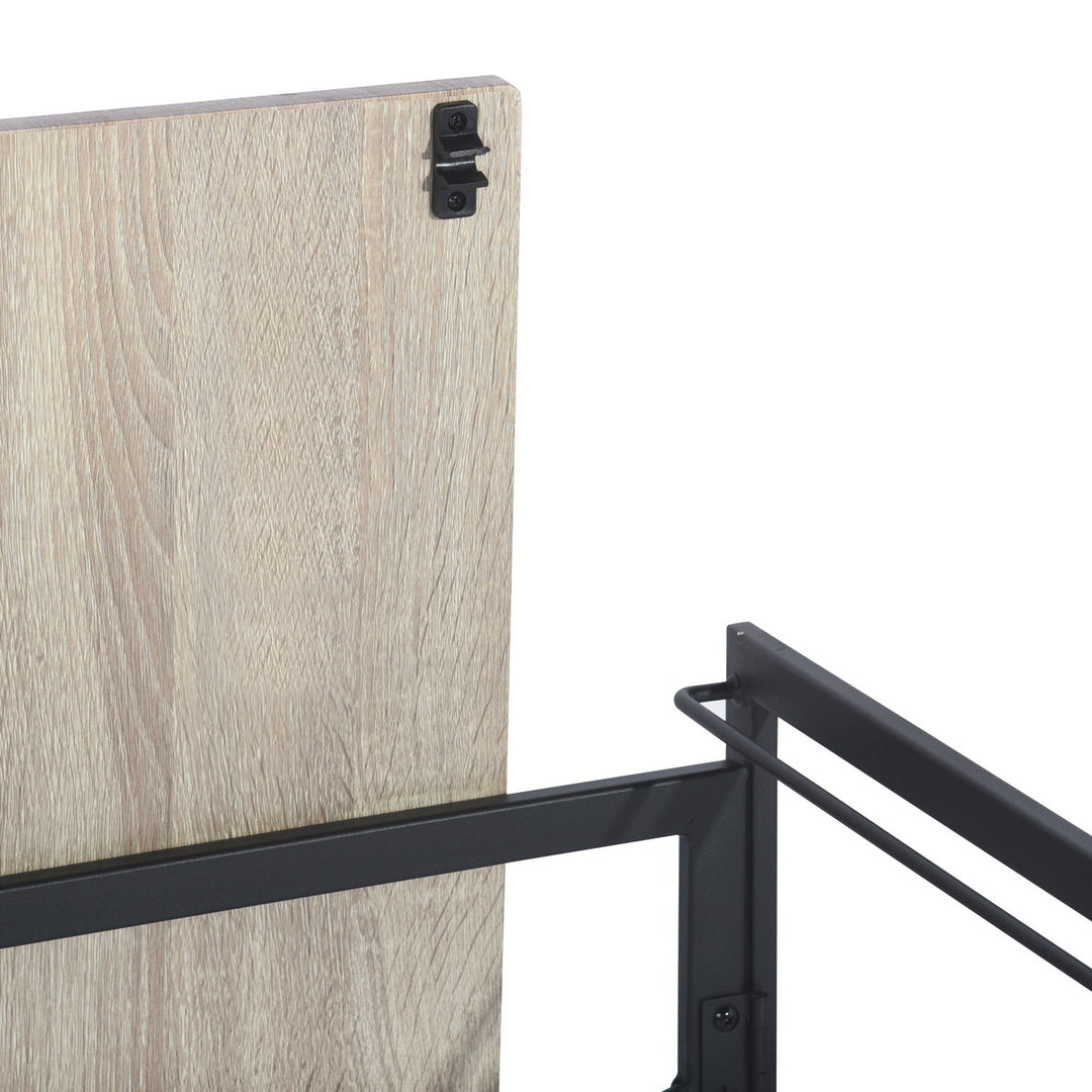 Furniture R Folding Computer Table, Small Space Foldable Desk, MDF & Metal Frame, Portable Desk for Home Office, Writing Workstation for Living Room, Bedroom, Dormitory, 100x50x75.5cm, Oak