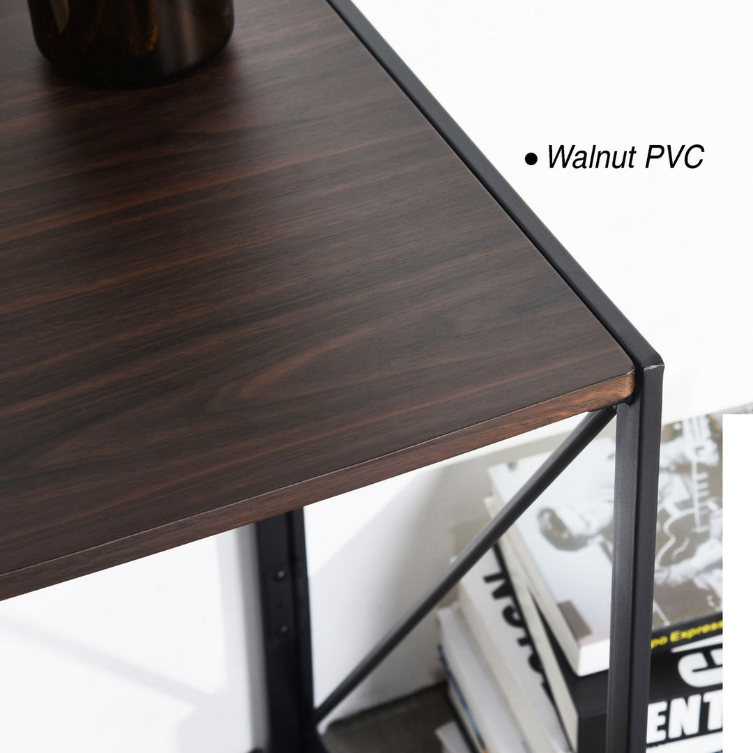 Furniture R Folding Computer Table, Small Space Foldable Desk, MDF & Metal Frame, Portable Desk for Home Office, Writing Workstation for Living Room, Bedroom, Dormitory, 100x50x75.5cm, Oak