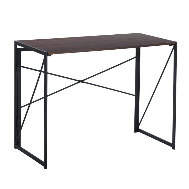 Bureau pliable FurnitureR pour la maison ou le bureau, table d'ordinateur pliable et compacte, structure en métal, 100 cm (39,4 pouces), chêne.