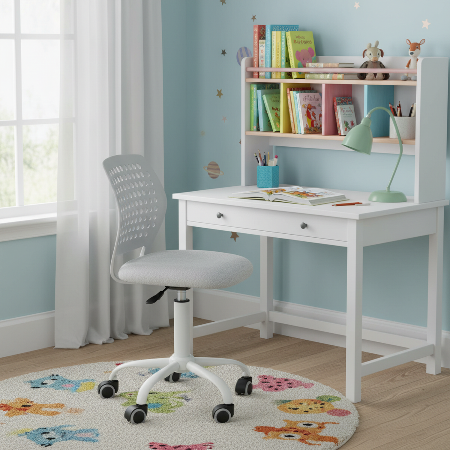 Aminotransferase Chaise de Bureau Verita Gris en Tissu – FurnitureR