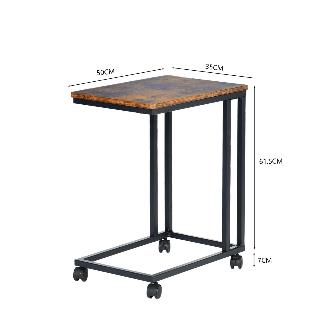 FurnitureR Schöner Tisch für ein Schlafzimmer mit Couch, Salon, Tisch mit zwei Ebenen und Roulette, Tisch mit offener Küche, braun 