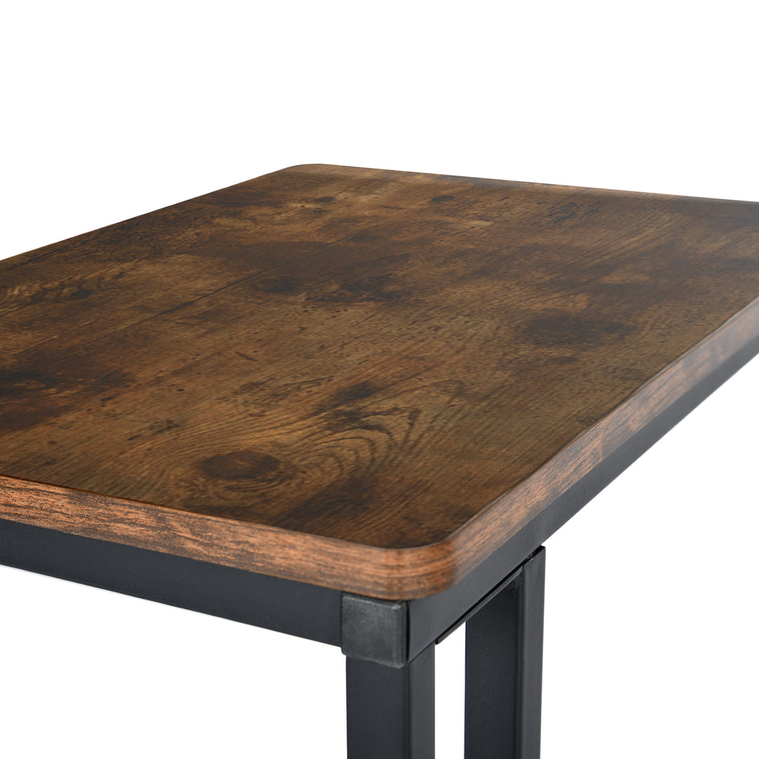 FurnitureR Schöner Tisch für ein Schlafzimmer mit Couch, Salon, Tisch mit zwei Ebenen und Roulette, Tisch mit offener Küche, braun 