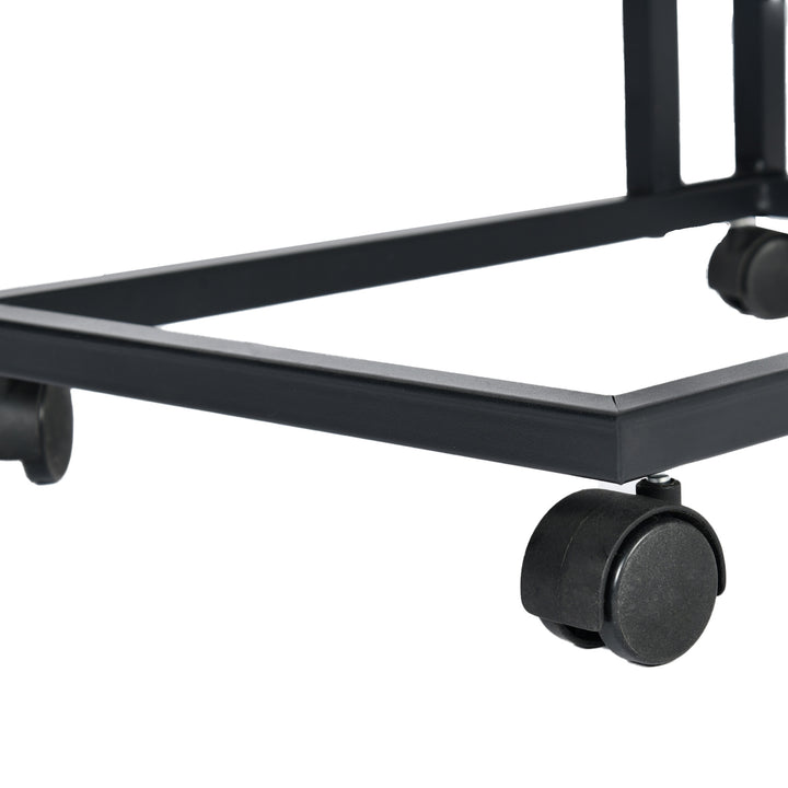 FurnitureR Schöner Tisch für ein Schlafzimmer mit Couch, Salon, Tisch mit zwei Ebenen und Roulette, Tisch mit offener Küche, braun 