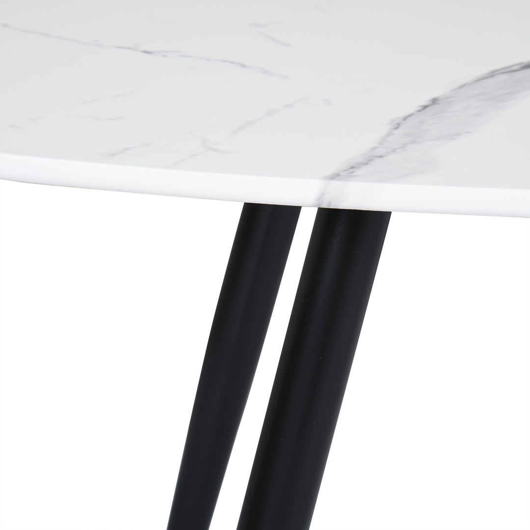 FurnitureR Moderner Couchtisch 43,3 Zoll Rechteckiger schlichter Stil Mitteltisch, minimalistischer Cocktailtisch aus Holz für das Wohnzimmer (Marmor)