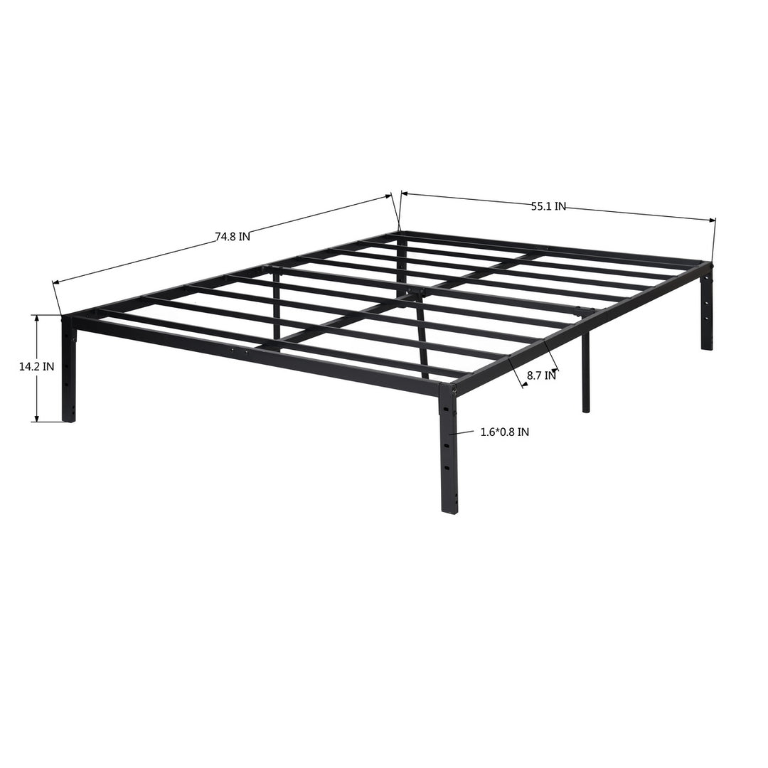 FurnitureR Metallbettgestell (140 x 200 cm) mit LED-Beleuchtung, robustes Plattformbett, Stauraum unter dem Bett, kein Lattenrost erforderlich, rutschfeste Unterlage, Schwarz