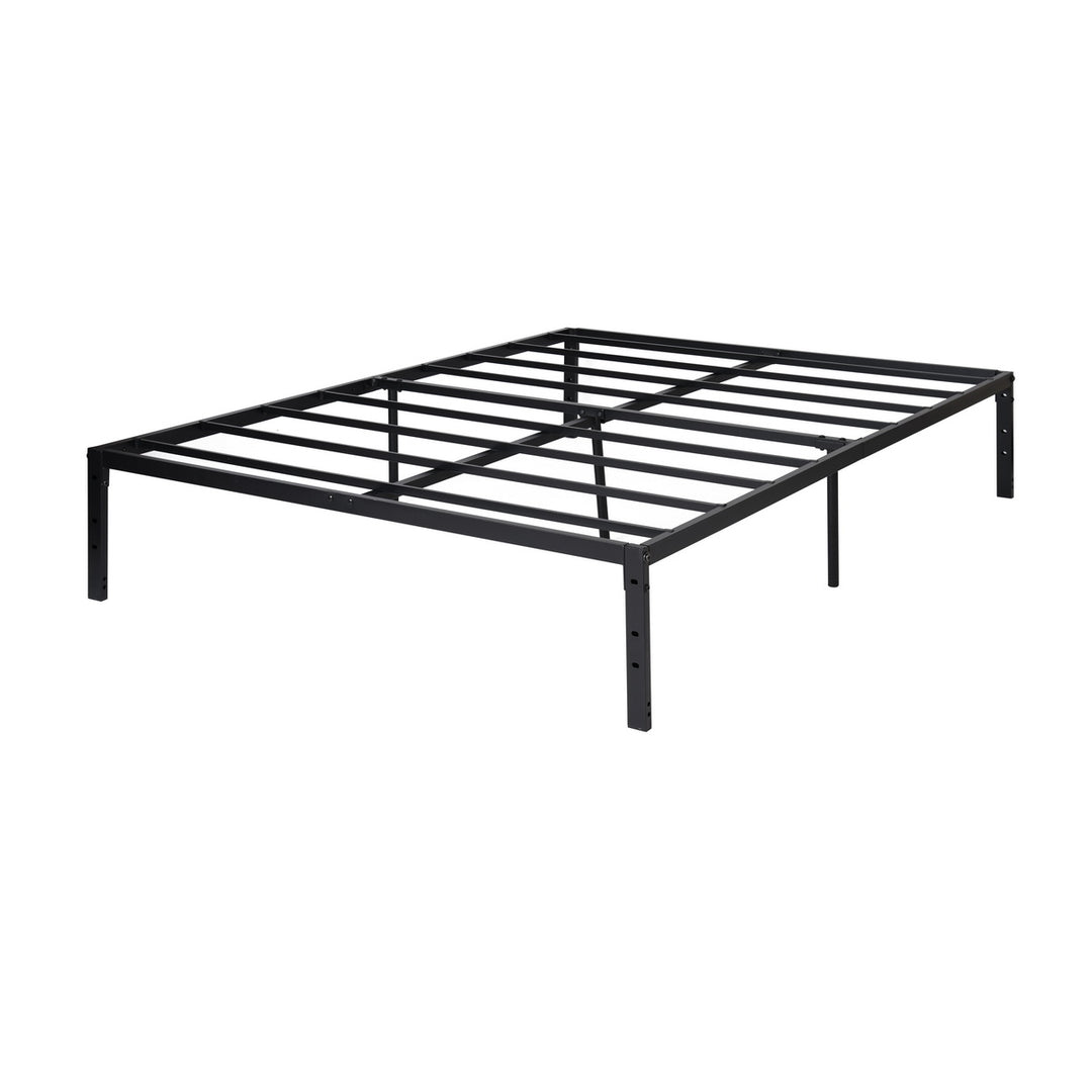 FurnitureR Metallbettgestell (140 x 200 cm) mit LED-Beleuchtung, robustes Plattformbett, Stauraum unter dem Bett, kein Lattenrost erforderlich, rutschfeste Unterlage, Schwarz