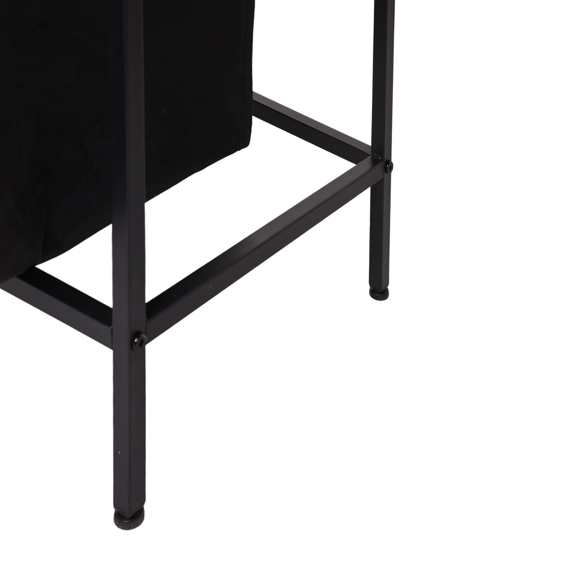 Panier à linge FurnitureR 50 cm avec étagère, trieur de linge à 1 compartiment avec sac amovible et couvercle en bois, panier à linge large en métal marron/noir