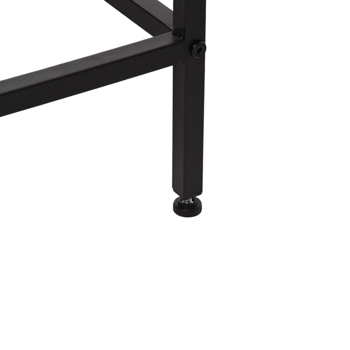 Panier à linge FurnitureR 50 cm avec étagère, trieur de linge à 1 compartiment avec sac amovible et couvercle en bois, panier à linge large en métal marron/noir